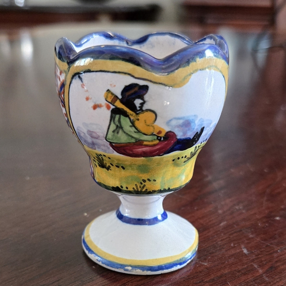 Antique Quimper Egg Cup